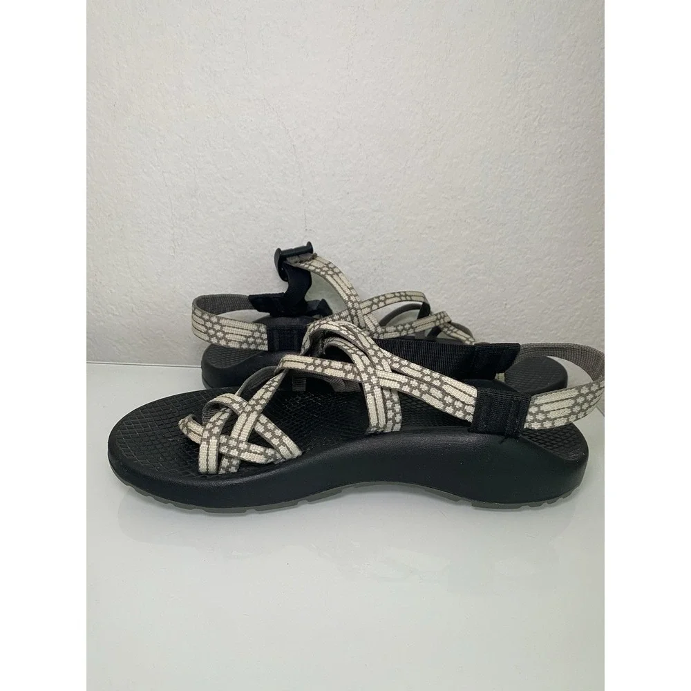 Chaco Z / Cloud X2 Women's Gray/Beige Toe Loop Strappy Sandals Hike Travel Sz 8